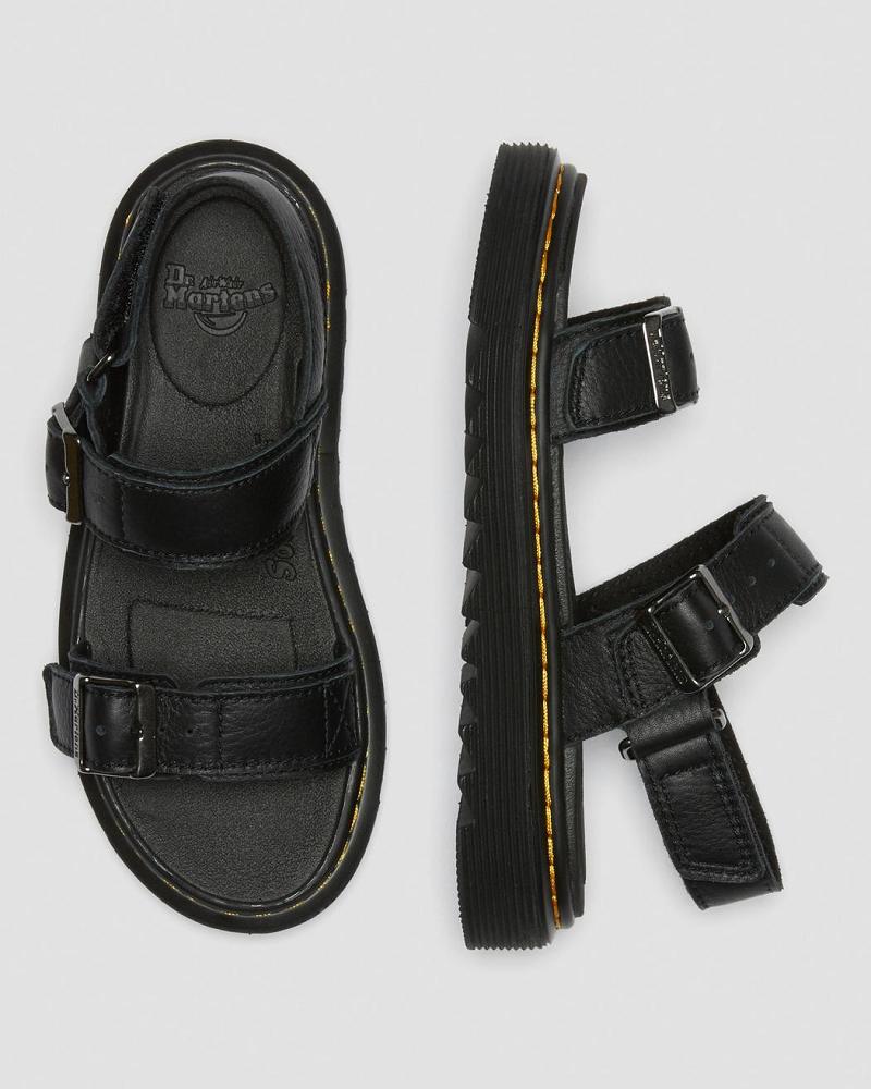 Dr Martens Junior Kyle Leren Sandalen Kinderen Zwart | NL 105SGL